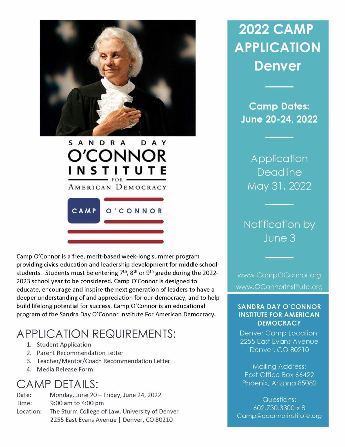 O' Conner Civics Camp for Middle school students